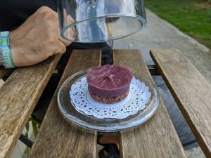 Cherry 'cupcake' at Bistraw Zdravo Zivo in Skopje