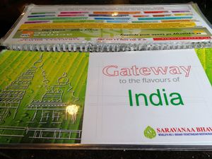 The menu at Saravana Bhavan in Amsterdam