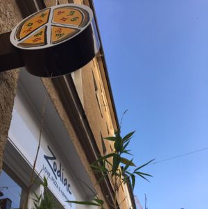 from outside.  at Zodiac Pizza in Munich