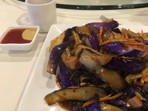 Eggplant at Yuan Su Vegetarian in Portland