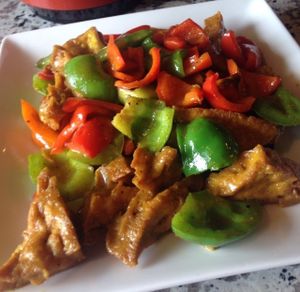 Szechuan tofu at Yuan Su Vegetarian in Portland