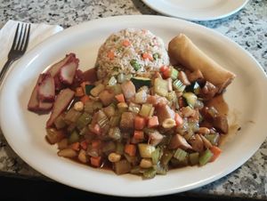 Number 2 dinner combo at Yuan Su Vegetarian in Portland