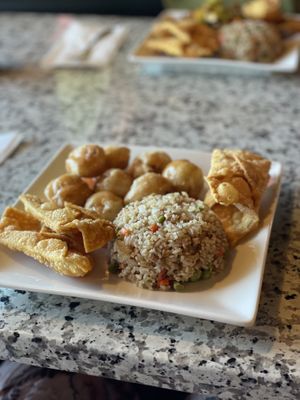 Lunch special 4 with pork  at Yuan Su Vegetarian in Portland