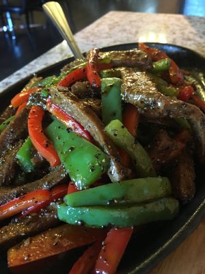 Sizzling Hot Pot Beef Pepper  at Yuan Su Vegetarian in Portland