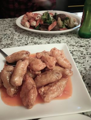 Orange Chicken good at Yuan Su Vegetarian in Portland