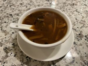 Hot and sour soup  at Yuan Su Vegetarian in Portland