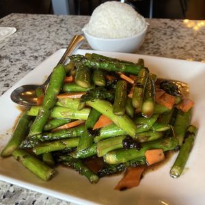 Asparagus in Black Bean Saucee  at Yuan Su Vegetarian in Portland