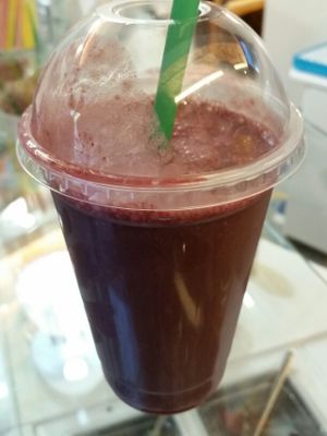 Green tea fruit shake at FitBar - Barceloneta in Barcelona