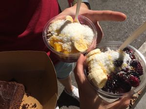 Brownies and açai bowls  at FitBar - Barceloneta in Barcelona