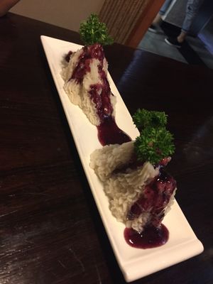 Mashed yam with blueberry sauce (cold dish) at Xian Zhuo Chan Yu in Xian