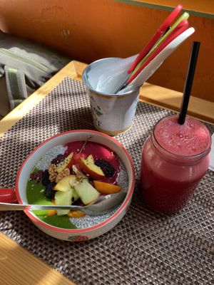 Chia Seed Pudding & Veggie/Fruit Juice   at Happy Belly / Eat Smart in Tirana