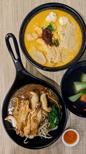Vegan Version of Ipoh Hor Fun, Laksa at Greendot 绿一点 - Nex in Northeast Singapore