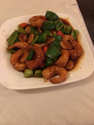 Spicy shrimp. A little too realistic  at China Pan in Farmington