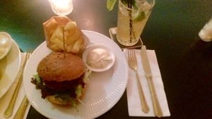 Vegan burger at Bar James in Amsterdam