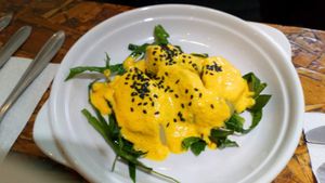 Papistas al maní at La Casa de Bea in Cajamarca