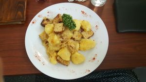 At lunchtime you pay just under 9 euros for a main and a nice soup. I couldn't finish this - but it was lovely! The menu changes daily and you can see what it'll be in advance on the website.  at Vegana Indiana in Vienna