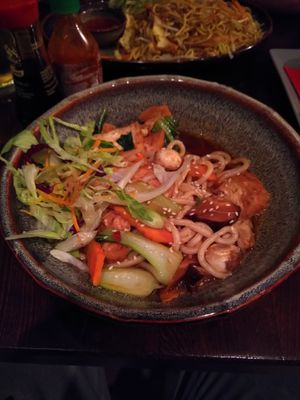 Vegan udon noodles (tastes better than it looks :D) at Papa No in Berlin