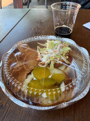 Vegan Nashville chicken  at Vauxhall in Huntington