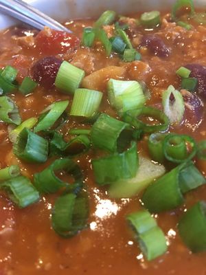 Vegan espresso chili at Bare Bones Cafe in Portland