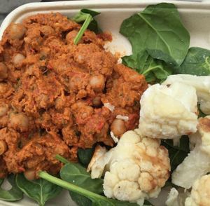 chana masala with coconut cauliflower  at The Naked Deli - Heaton in Newcastle Upon Tyne