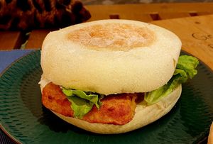 No fish sandwich - really good! at Green Beans in Lisbon