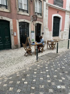 Outside  at Green Beans in Lisbon