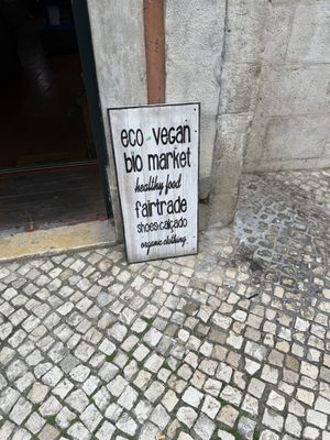 A sign   at Green Beans in Lisbon