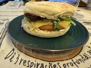Not Chicken sandwich   at Green Beans in Lisbon
