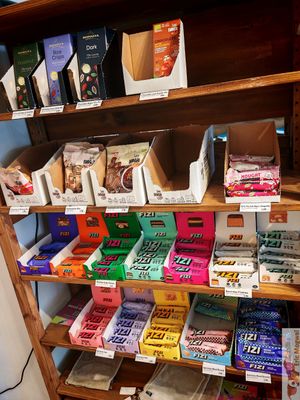 Cereals bars and chocolates at Green Beans in Lisbon
