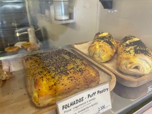 Display pastry at Green Beans in Lisbon