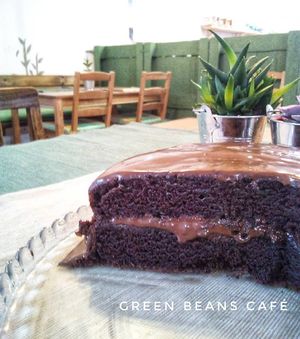 Vegan chocolate cake delight! at Green Beans in Lisbon