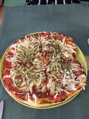 Bacon pizza  at Green Beans in Lisbon