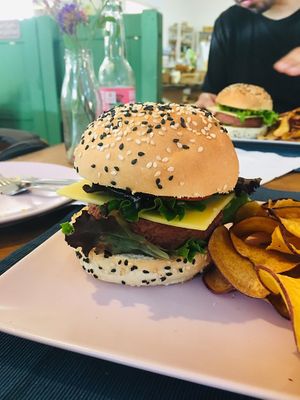 "Beyond meat" burger  at Green Beans in Lisbon