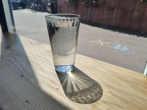 A fine glass of Highland tap water at Velocity Cafe in Inverness