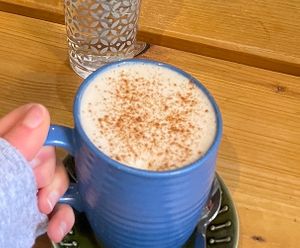 Chai latte with soya milk   at Velocity Cafe in Inverness