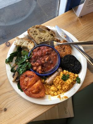 The full Scottish breakfast   at Velocity Cafe in Inverness