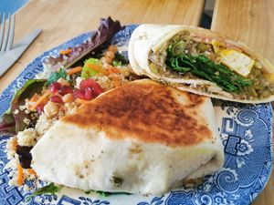 Haggis wrap made vegan at Velocity Cafe in Inverness