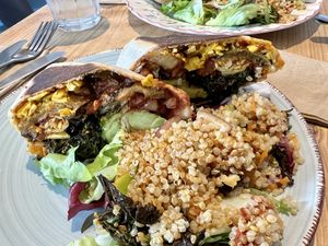 Breakfast burrito   at Velocity Cafe in Inverness