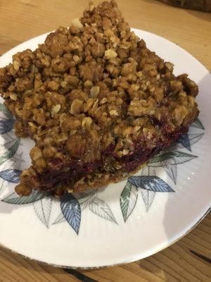 Raspberry crumble   at Velocity Cafe in Inverness