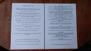 Menu 19/07/2018 at Treasure & Relish in Ripon