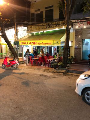 Outside of the restaurant  at Bao Anh in Ninh Binh