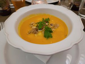 Pumpkin soup at Olives Restaurante in Funchal