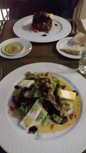 Beetroot, walnut and vegan camenbert salad (starter). at Olives Restaurante in Funchal