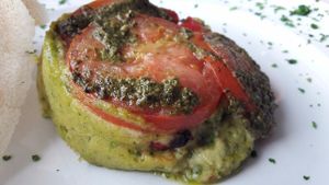 Chickpea polenta roast vegetables & pesto at Olives Restaurante in Funchal