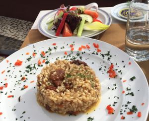 Roast tomato risotto with side salad  at Olives Restaurante in Funchal