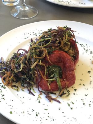 Stuffed sweet pepper (vegan) at Olives Restaurante in Funchal