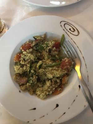 Vegetable couscous with asparagus  at Olives Restaurante in Funchal