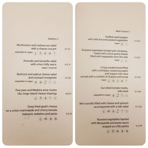 Vegan/Vegetarische Optionen. Dessert gibt es wohl auch noch,  war aber nicht in unserem Interesse. at Olives Restaurante in Funchal