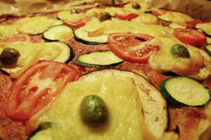 The pizza. Hopefully available again soon! It's yummy! at Grüner Gaumen - Pop Up in Bern