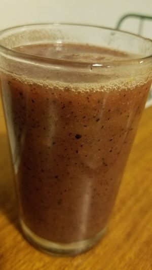 papaya and blueberry juice at Armonica Cafe in Lima